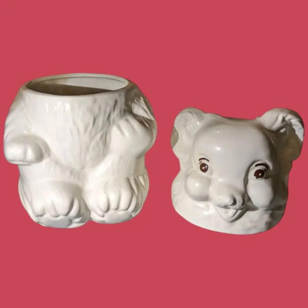 McCoy Bear Cookie Jar Vintage 1940s White Large Bear 12
